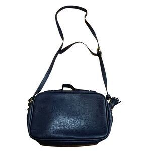 Target A New Day Navy Pebbled Faux Leather Crossbody Bag - Green Lining